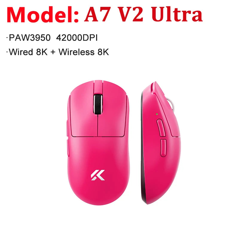 MCHOSE A7 V2 Ultra / Pro lahka brezžična gaming miška z dvojnim 8000Hz, PAW3950 TI, 42000DPI, za PC e-športne igralce