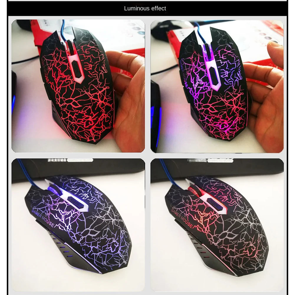 2400 DPI USB Wired Mouse Gaming Mouse LED Backlit Professional Gamer Mice Ergonomic Computer Mouse for PC Laptop Macbook