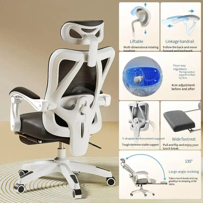 UVR Gaming Computer Chair Mesh Breathable Staff Chair Ergonomic Design Armrest Chair Sitting Comfor THome Office Chair Furniture