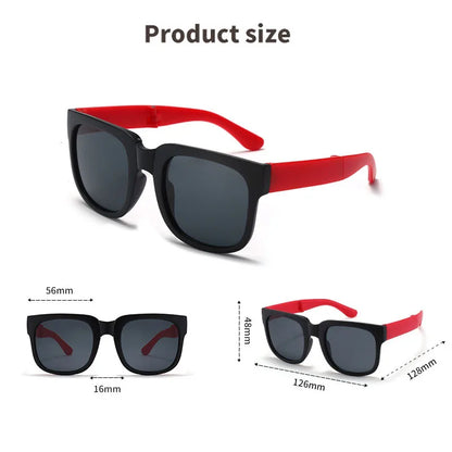 Fashion Kids Folding Sunglassess New Ultralight Candy Color Children Sun Glasses Portable Square Frame Eyewear for Girls Boy