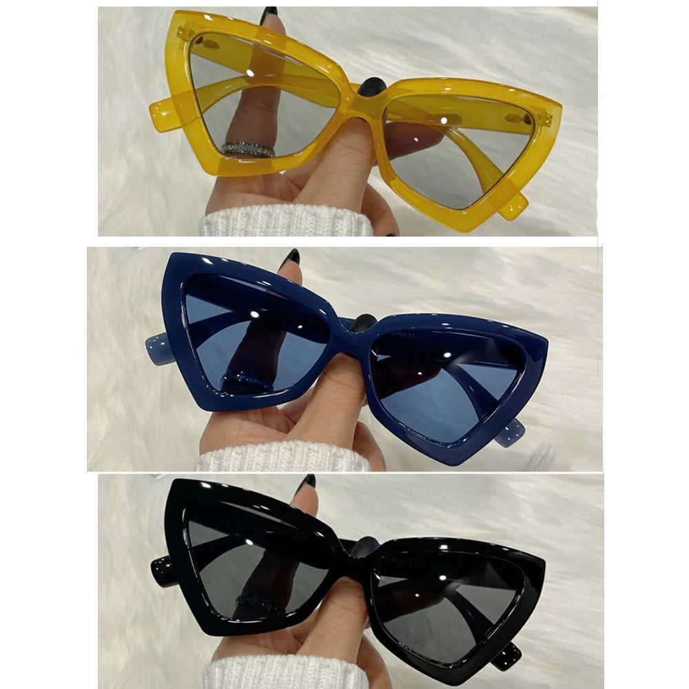 New Vintage Triangle Polygon Sunglasses Women Men Vintage Glasses Retro Cat Eye Sun Glasses Female Male Eyewear Eye Glasses