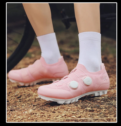 Men's MTB Cycling Shoes New Women's Pink Self-Locking Cleats Speed Road Bicycle Shoes Flat Trail Racing SPD Mountain Bike Sneakers