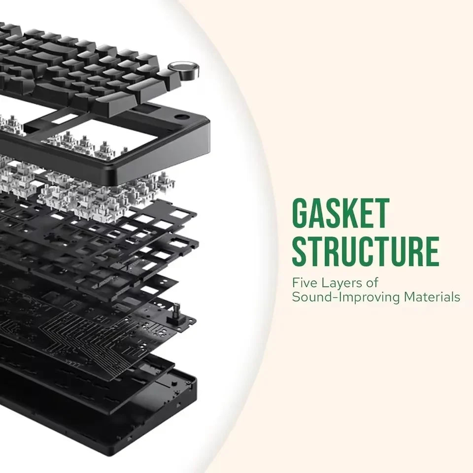 AULA F99 Pro E-Sports-Gaming-Tastatur, mechanisch, Tri-Mode, RGB, Hot-Swappable, 96 %, PBT, anpassbar, kabellos, mit Media-Knob