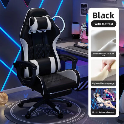 Sedia e-sport da uomo confortevole per sessioni prolungate, sedia da computer reclinabile per il relax, schienale