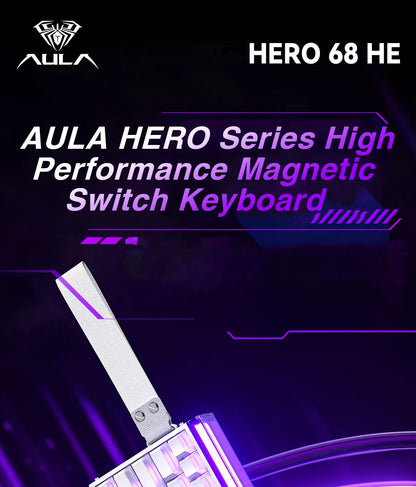AULA HERO68 HE Magnetic Switch Keyboard Rapid Trigger 8K Polling Rate Esports Gaming Keyboard RGB Wired Mechanical Keyboard