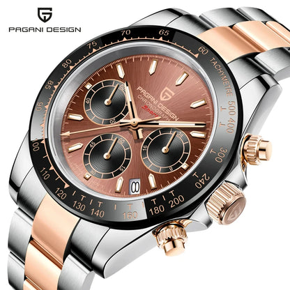 Chronographenuhr für Herren von PAGANI DESIGN – Luxuriöse Quarz-Armbanduhr, leuchtend und wasserdicht.