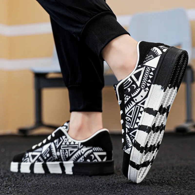 YRZL skateboard-sko til mænd, sneakers i kanvas, afslappede og åndbare gåsko, lette flade sko til mænd, trendy streetwear-sportssko