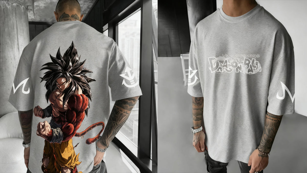Dragon Ball Anime Super Saiyan 4 T-shirt Summer Men's and Women's Street Loose Casual Versatile Parent Child Clothing Top
