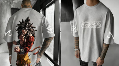 Dragon Ball Anime Super Saiyan 4 T-shirt Summer Men's and Women's Street Loose Casual Versatile Parent Child Clothing Top