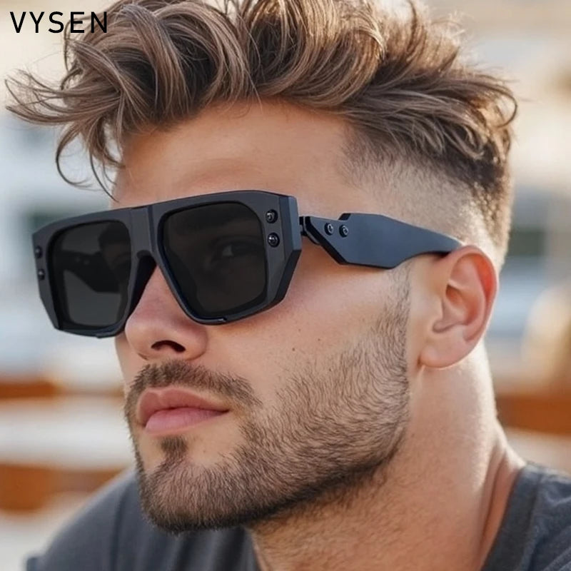 Polarized Steampunk Square Sunglasses Men 2026 Luxury Brand Punk Big Frame Driving Sun Glasses Fashion Eyewear For Male Shades