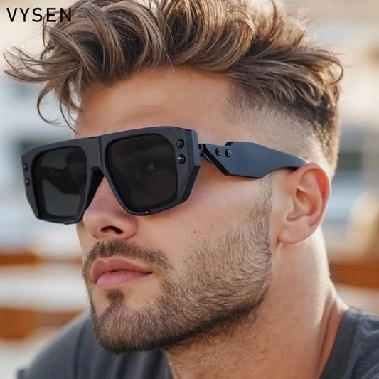 Polarized Steampunk Square Sunglasses Men 2026 Luxury Brand Punk Big Frame Driving Sun Glasses Fashion Eyewear For Male Shades