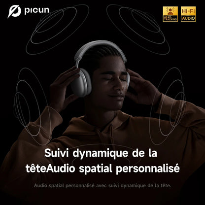 Picun F8 Pro ANC Kabellose Kopfhörer mit Head Tracking, 3D Spatial Audio, -52dB ANC, HIFI Bluetooth-Headset, ENC HD-Mikrofon, niedriger Latenz und App
