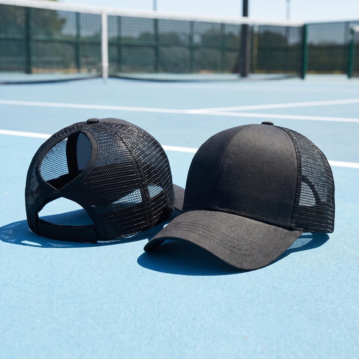 New Mesh Baseball Caps High Ponytail Snapback Cap Hollow Back UV Protection Sun Hat Casual Messy Hair Bun Ponytail Baseball Caps