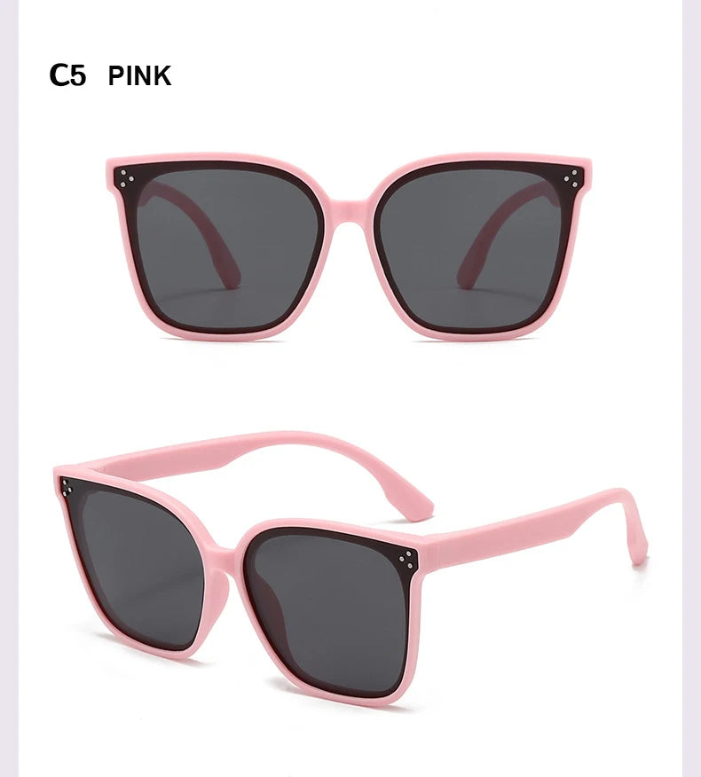 Children's Sunglasses Large Frame Fashionable Sunshade Anti-ultraviolet Silicone Polarized Children's Glasses 23048 23048