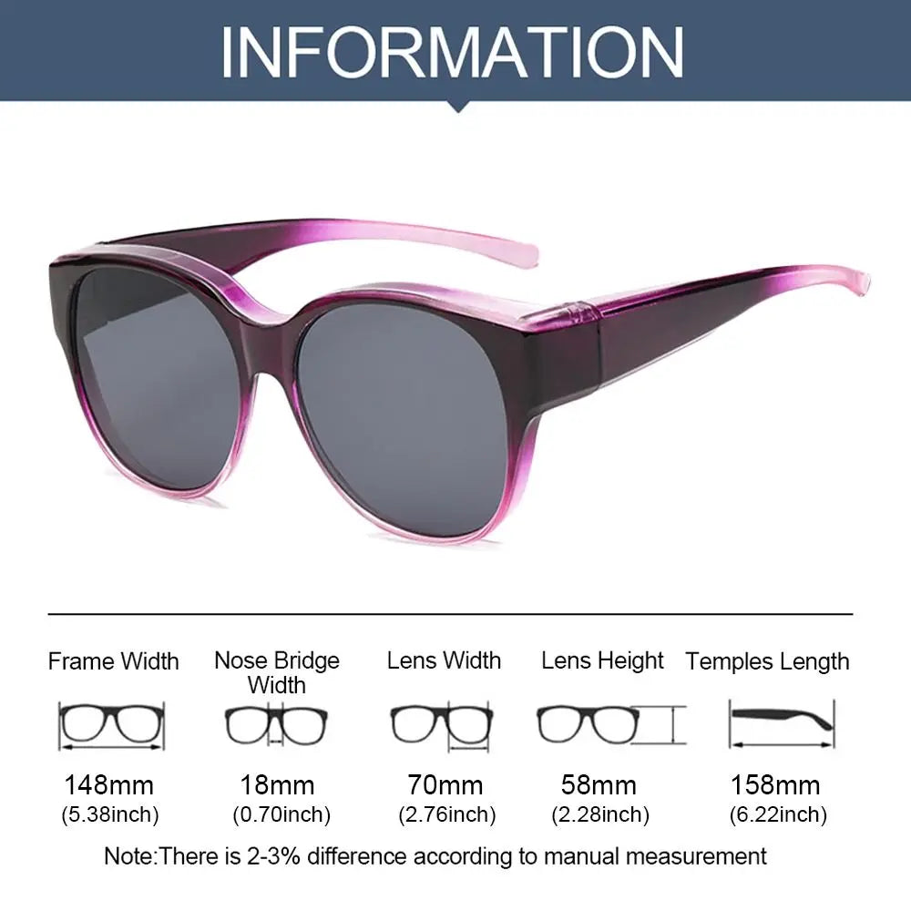 Summer UV Protection Driving Sunglasses Y2K Round Frame Wear Over Glasses Retro Fit Over Sunglasses for Women Men