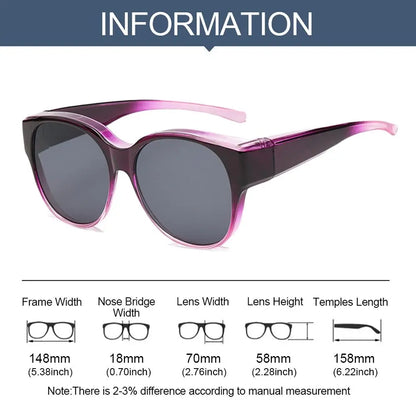 Summer UV Protection Driving Sunglasses Y2K Round Frame Wear Over Glasses Retro Fit Over Sunglasses for Women Men