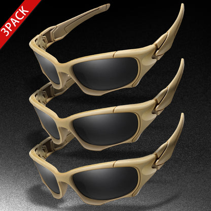 3-PACK Trendy Outdoor Tactics Sports Sunglasses Men and Women Cycling Glasses Driving Camping Travel Colorful Goggles