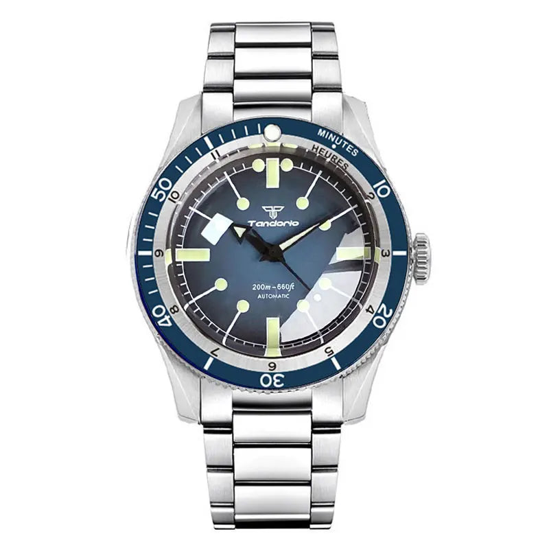Pilot Watch 200M Water Resistant Mechanical Wristwatch NH35A PT5000 Miyota 8215 Domed Sapphire Glass 120 clicks Bezel Steel Band