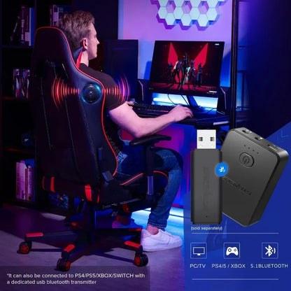 Gaming Chair with Footrest Speakers Video Game Chair Bluetooth Music Heavy Duty Ergonomic Computer Office Desk Chair Red