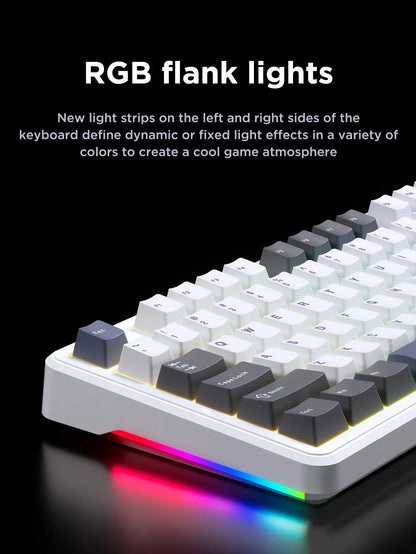 Teclado mecánico AULA F87 Pro 2.4g/USB/Bluetooth inalámbrico trimodo de 87 teclas, RGB, PBT, gasket, 5 capas de amortiguación, teclas completas sin impacto