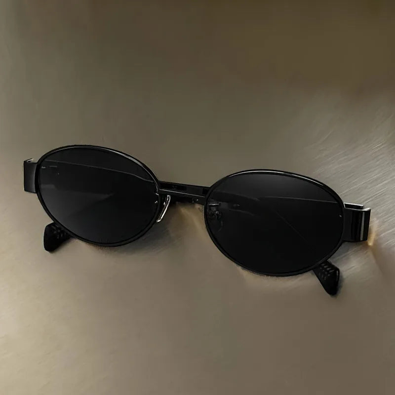 New Small Oval Women Sunglasses Trendy Luxury Design Metal Frame Shades UV400 Eyewear for Female Classic Vintage Sun Glasses