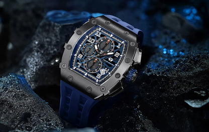 TSAR BOMBA Neue TB8204 Uhr für Herren, Japanisches Quarz-Chronographenwerk, 50M wasserdichte Armbanduhr, modische Sportuhr, luxuriöses Geschenk für Herren