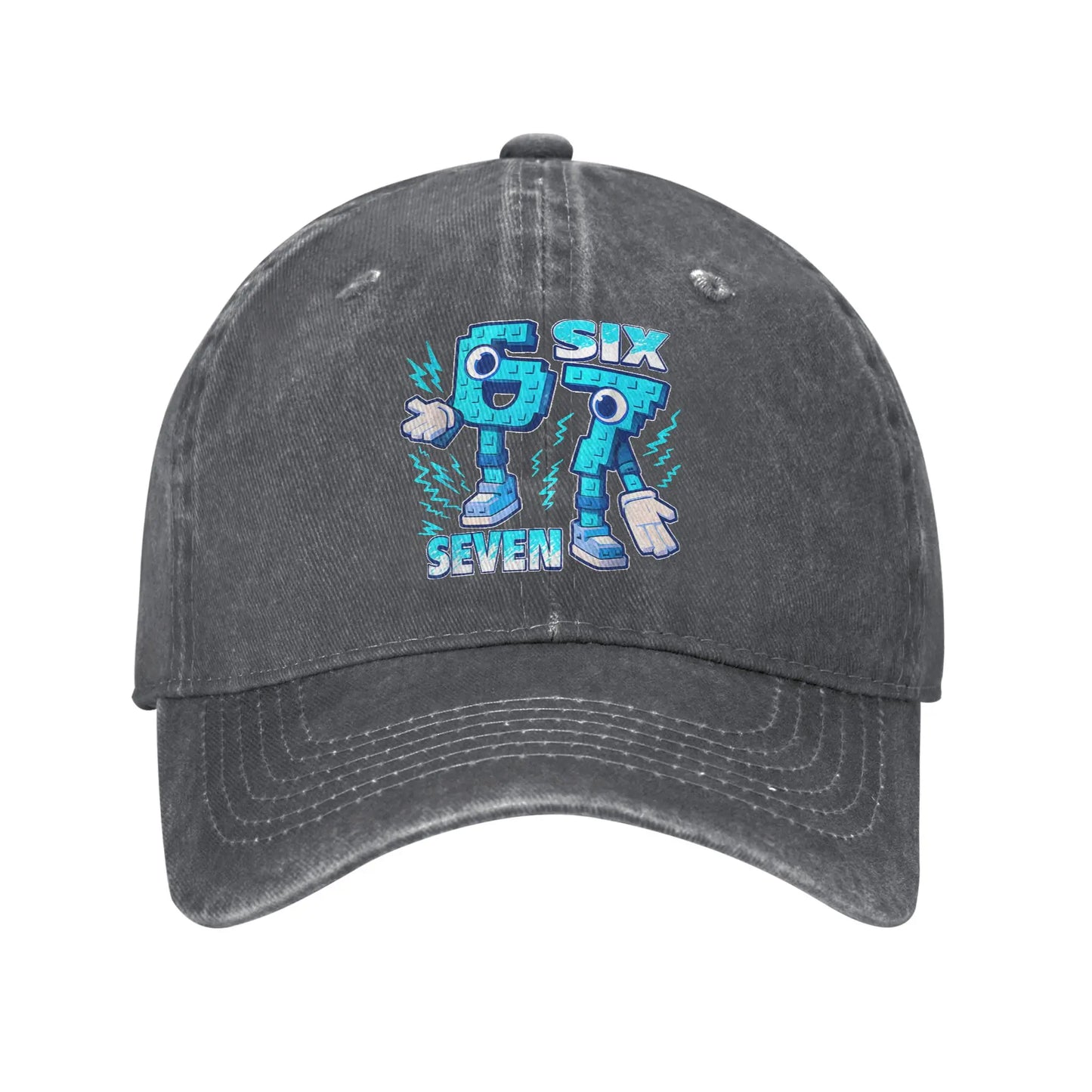 Funny Meme 67 Six Seven 6 7 Italian Brainrot Baseball Cap Sun Outdoor Sports Washed Trucker Hat Male Classic Design Baseball Cap