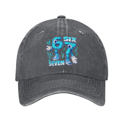 Funny Meme 67 Six Seven 6 7 Italian Brainrot Baseball Cap Sun Outdoor Sports Washed Trucker Hat Male Classic Design Baseball Cap