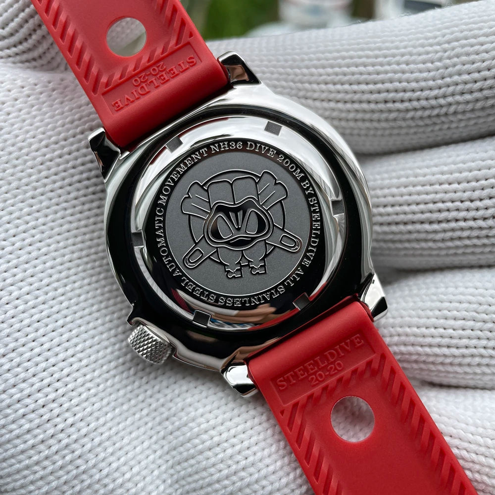STEELDIVE SD1984 Monster Steel Strap Mechanical Watch NH36 Movt Sapphire Crystal 200M Waterproof Swiss Super Luminous Wristwatch