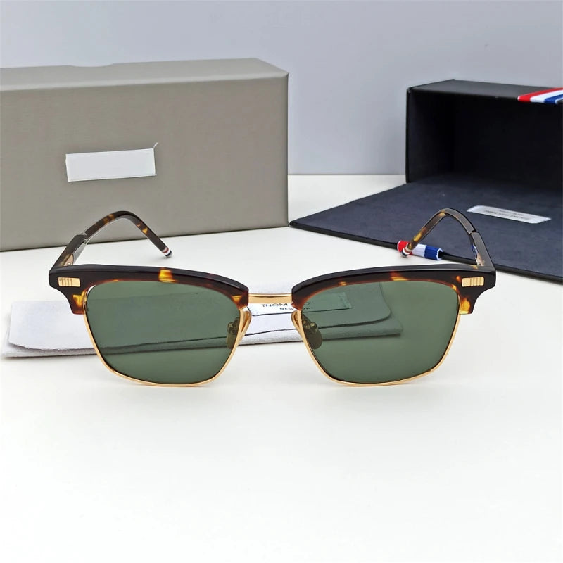 Brand Design Design Men's Polarized Sunglasses Alloy Acetate Square UV400 Sunglass for Women Outdoor Driving Eyewear Shade TB711