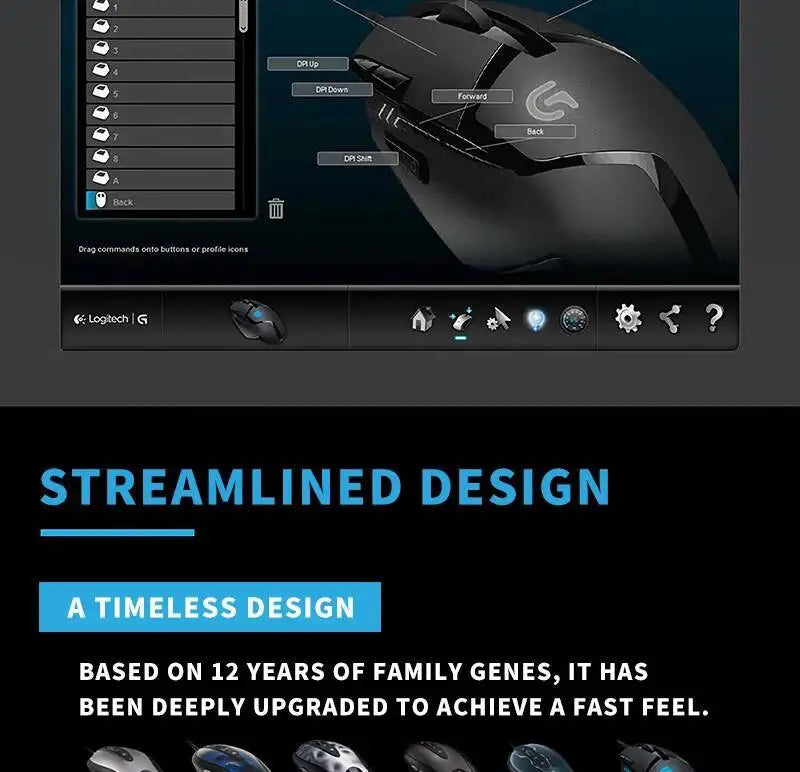 Logitech G402 Gaming Mouse Fusion Engine Tech 4 DPI Settings 32-Bit Processor Anti-Slip for Professional Competitive Gaming