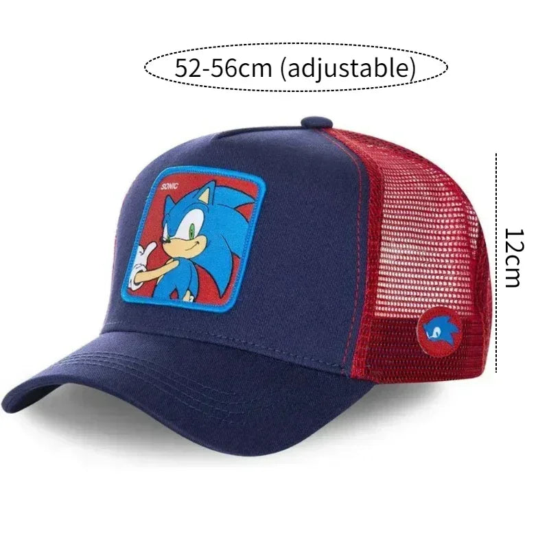 Cartoon Sonics Series Creativity Baseball Caps Summer Breathable Mesh Trucker Sun Hat Adjustable Hip-Hop Hat