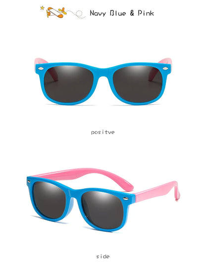Polarized Kids Sunglasses TR90 Silicone Gel Frame Classic Square Children Sun Glasses Girls Boys Multi Color Baby Goggles UV400