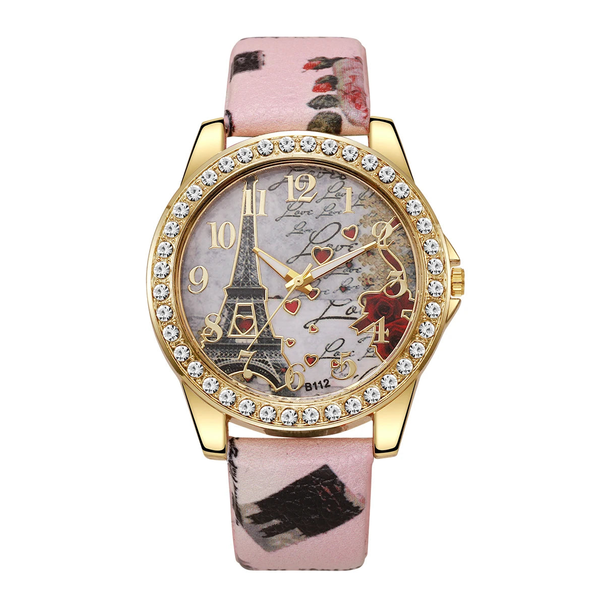 Fashion Flowers Women Watches Ladies Leather Strap Analog Quartz Watch Reloj Mujer Girls Clock Gift