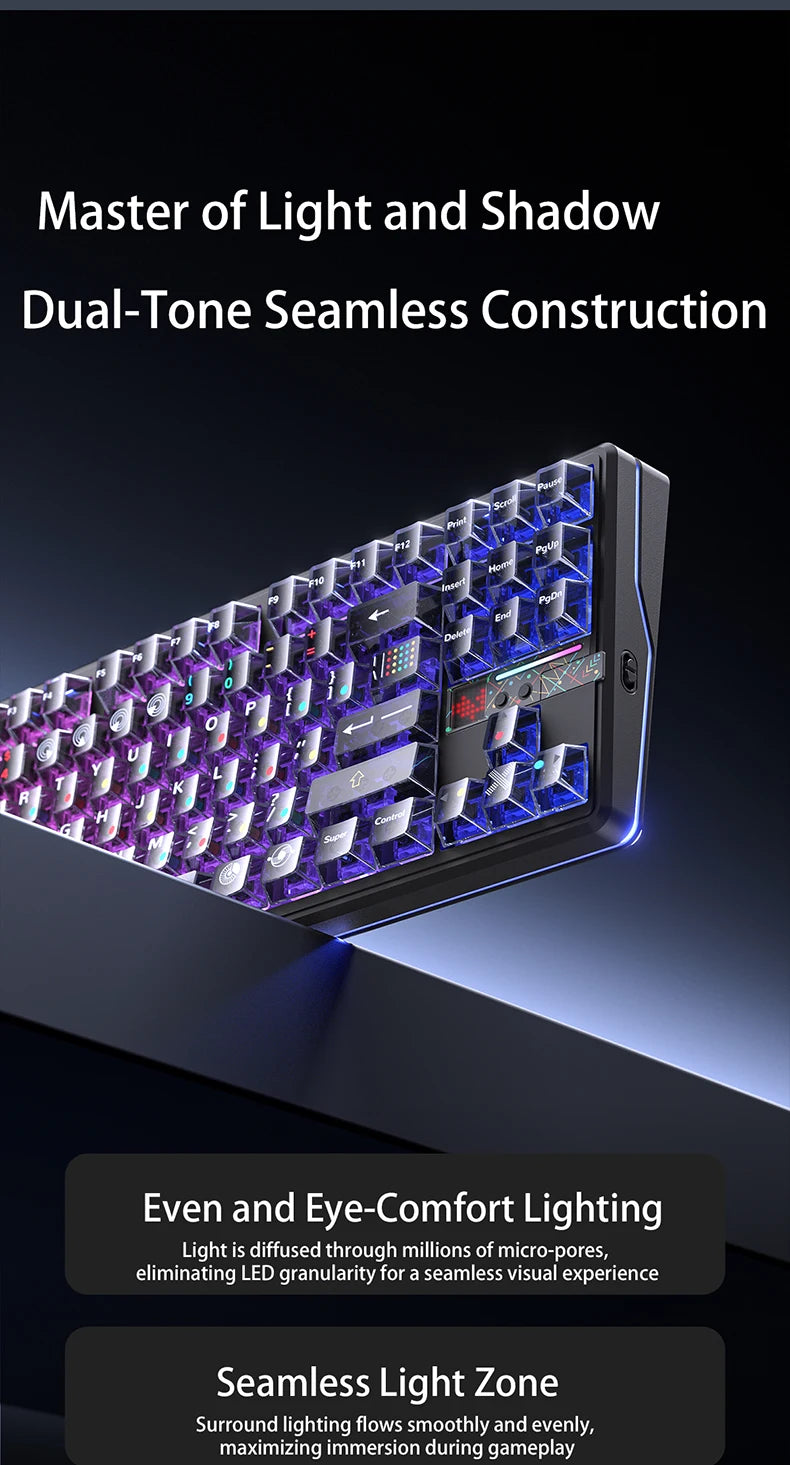 AULA F87 Pro V2 E-Sports Mechanical Keyboard 2.4g/Usb/Bluetooth Hot-Swap RGB Long Battery Life Custom Gasket 5 Layer PC Gaming