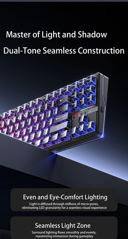 AULA F87 Pro V2 E-Sports Mechanical Keyboard 2.4g/Usb/Bluetooth Hot-Swap RGB Long Battery Life Custom Gasket 5 Layer PC Gaming