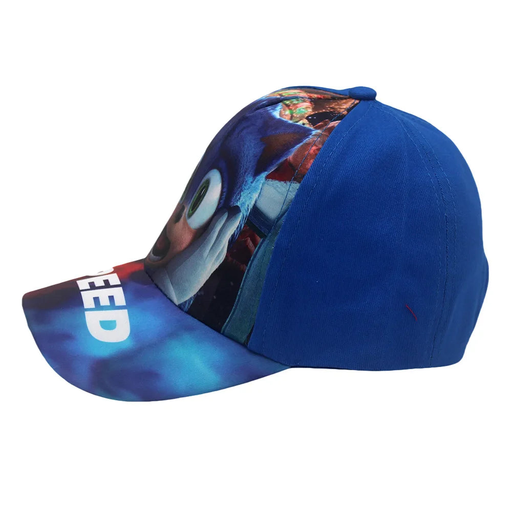 Latest Adjustable 48-54cm Sonic Print Kids' Baseball Cap Anime Tails Knuckles Shadow Sun Hat Blue Hedgehog Baby Outdoor Hat Gift