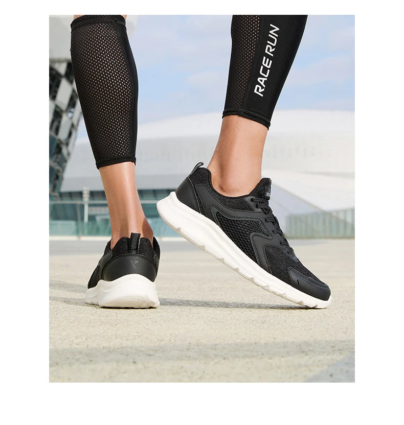 Zapatillas deportivas Xtep para hombre, de malla transpirable, para correr, para maratón de invierno, negras y blancas, zapatillas deportivas para hombre, 879119110110