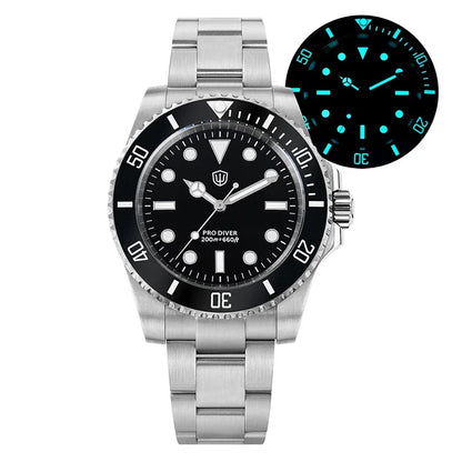 Watchdives WD1680Q V2 VH31 Sweep Second Quartz Watch Ceramic Bezel Ar Sapphire Bgw9 200M Waterproof 316L Wrist Watch Men Watches