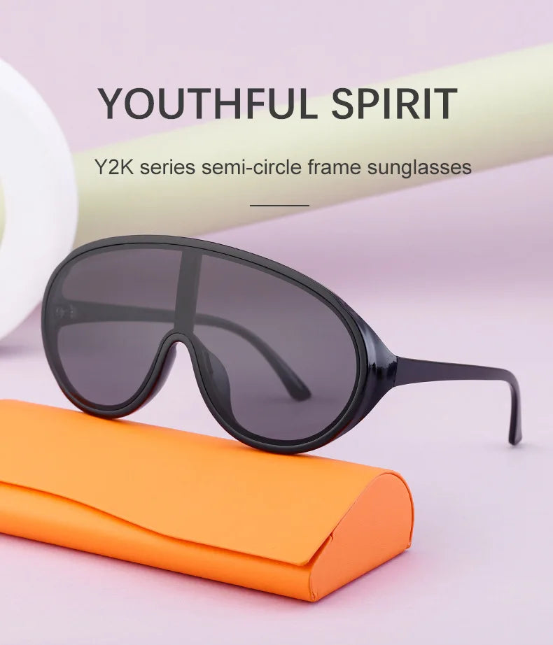 Trendy Oversized One Piece Sunglasses Women Men 2026 Luxury Brand Designer Sun Glasses Fashion Shield Shades Big Frame Eyewear
