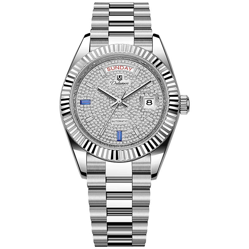 Top Brand Business Men's Watches Luxury Calendar Week Automatic Mechanical Watch for Man Waterproof Gold Stainless Steel