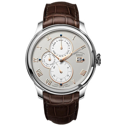 Luxury Brand BORMAN Automatic Mechanical Men's Watches Sapphire 50M Waterproof Multi-function Dial Retro Leather Clocks BM18011