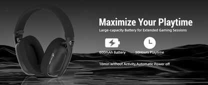 Cuffie gaming ATTACK SHARK L80 ultra leggere 180g – Wireless tri-mode (Bluetooth 5.3 / 2.4G / cablate), audio surround 5.1, driver da 40mm, microfono rimovibile