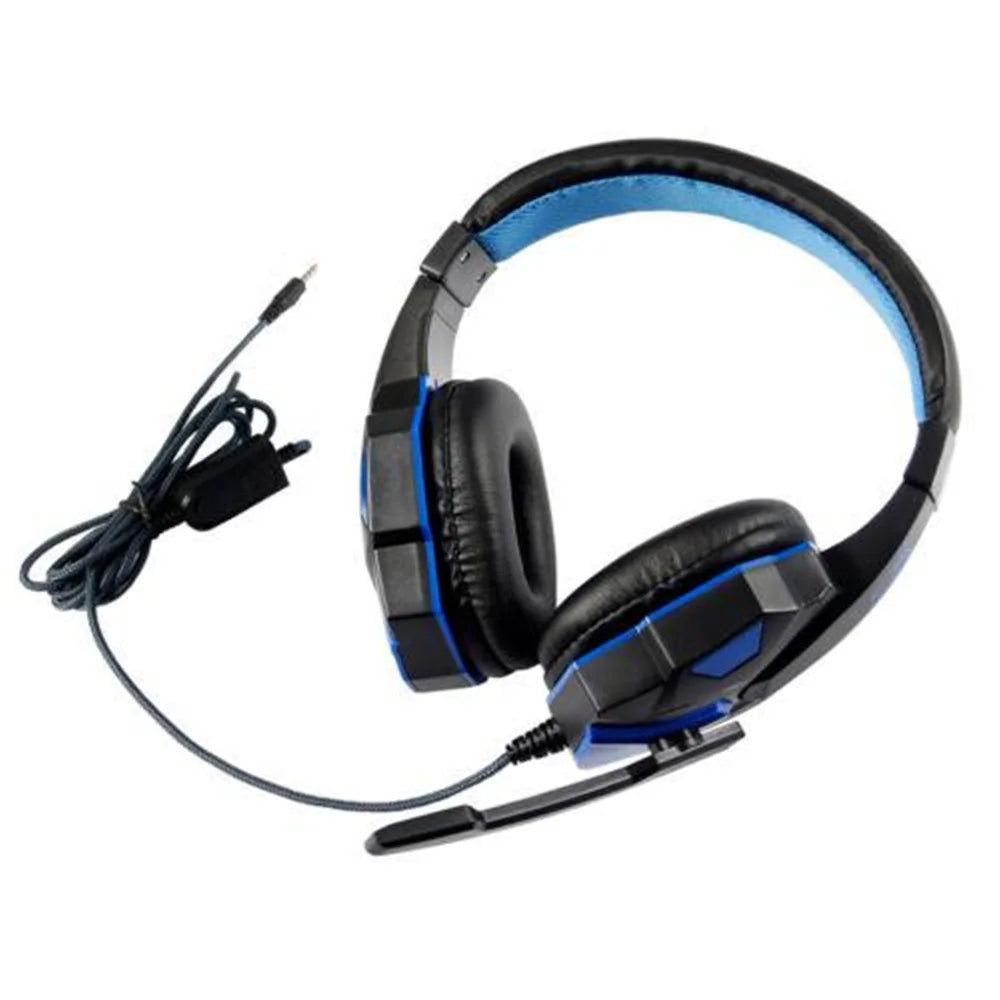 Casques de jeu supra-auriculaires, écouteurs filaires 3.5mm, écouteurs stéréo avec microphone réglable pour PS4, PS5, ordinateur portable, PC