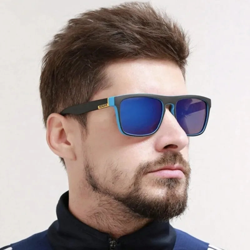 Black Polarized Square Sunglasses Men Women Fashion Classic Driving Shades for Outdoor Sports Cycling Travel Fishing Eyewears