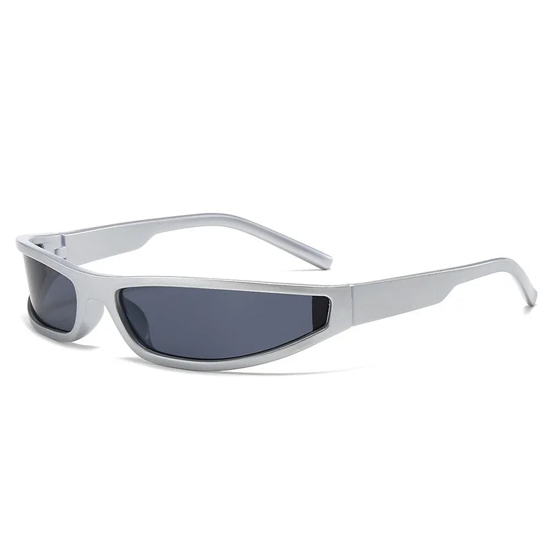 Y2k Futuristic Sunglasses Women Men Vintage Small Rectangle Frame Wrap Around Sun Glasses Punk Cool Mirror Eyewear Sports Shades