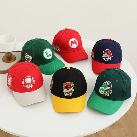 New Super Mushroom Peach Baseball Cap Creative High Color Cartoon Printed Boys and Girls anime merchandise Trendy birthday gifts