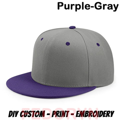 Fedoryn Custom Snapback Caps Splice Color Embroidery Hip Hop Cap for Women and Men DIY LOGO Design Print Hats Unisex Wholesale