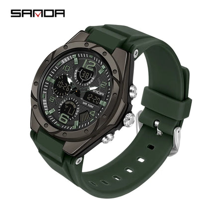 SANDA Top Brand New Lady Luxury Ms LED Digital Sport Watch Leisure Fashion Quartz Watch Women Girl Military 50M Waterproof Watch