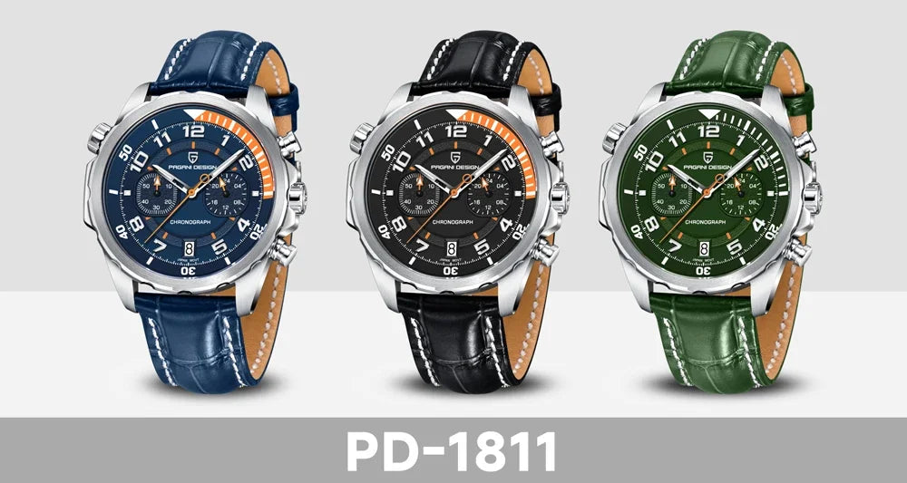 PAGANI DESIGN Watches 2026 New Strong Luminous Luxury Quartz Men Watch Fashion Leather Watch For Men Sapphire Glass Chronograph